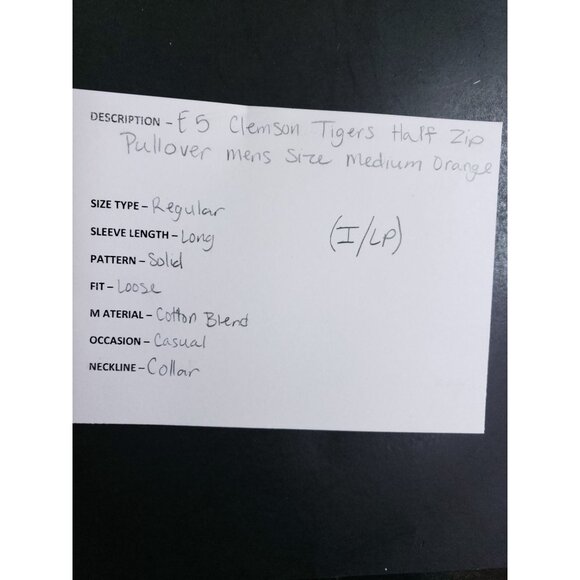 Clemson Tigers Half Zip Pullover Men's Size Medium Orange - Picture 6 of 7